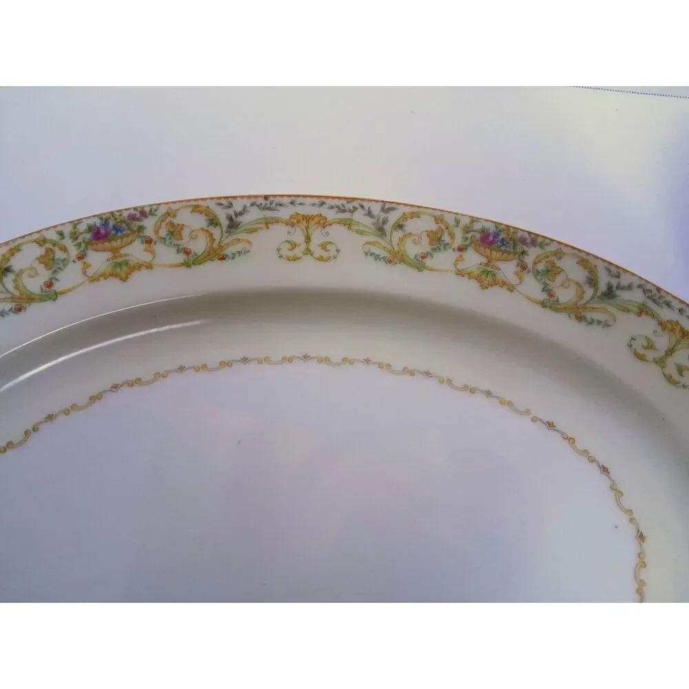 Vintage 30s Noritake Ashley Pattern Gravy Boat w Attached Underplate Fine China